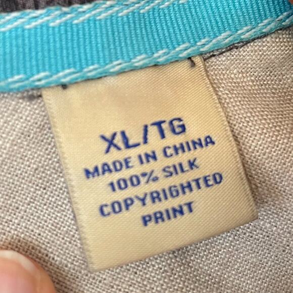 Tommy Bahama Silk Floral Tropical Hawaiian Button Down Short Sleeve Shirt, XL - Picture 8 of 11